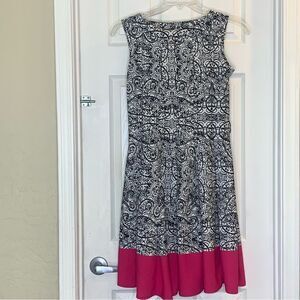 Haani Petite Black and White Dress Pink Accent Size Medium Petite